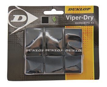 Dunlop Viper Dry Overgrips 3 Pack (Black)